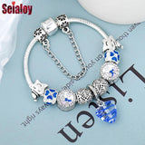 SEILAOY Glass Charm Bracelet Hot Air Balloon Star Beads