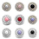 6Pcs Simulated-pearl Snap Jewelry Crystal Button For 18MM Snap Bracelet