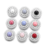 6Pcs Simulated-pearl Snap Jewelry Crystal Button For 18MM Snap Bracelet