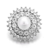 6Pcs Simulated-pearl Snap Jewelry Crystal Button For 18MM Snap Bracelet