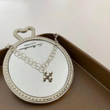 Origin Summer Minimalist Silver Round Bead Cross Charm Bracelet for Women