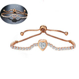 Rose Heart Tennis Charm Bracelet for Women Ladies Chain Bracelets