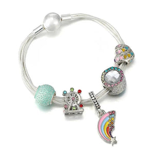 Rainbow Bead Charm Bracelet Romantic Summer Style Jewelry Gift