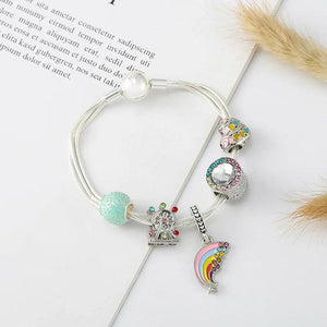 Rainbow Bead Charm Bracelet Romantic Summer Style Jewelry Gift