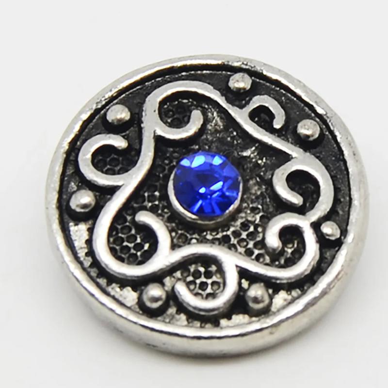 Single Rhinestone Snap Button Charm Jewelry