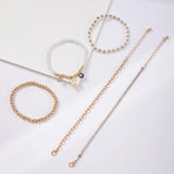 Pearl Stone Ball String Bracelet Set for Women