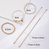 Pearl Stone Ball String Bracelet Set for Women