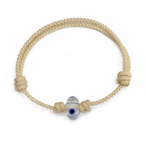 Glass Evil Eye Bead Bracelet Braided Rope Adjustable Bracelet