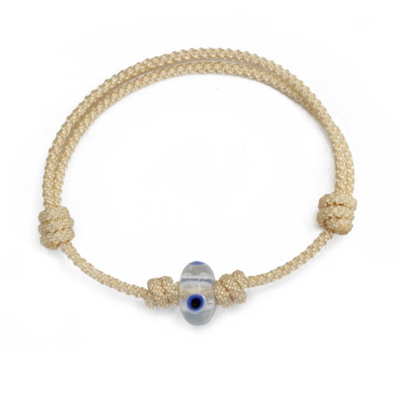 Glass Evil Eye Bead Bracelet Braided Rope Adjustable Bracelet