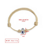 Glass Evil Eye Bead Bracelet Braided Rope Adjustable Bracelet