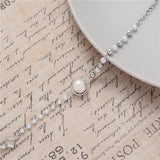 Romantic Crystal Pearl Bracelet, Handmade Braided Jewelry