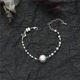 Romantic Crystal Pearl Bracelet, Handmade Braided Jewelry