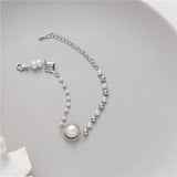 Romantic Crystal Pearl Bracelet, Handmade Braided Jewelry