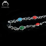Colorful Resin Oval Connect Bead Bracelet Antique Silver Plated