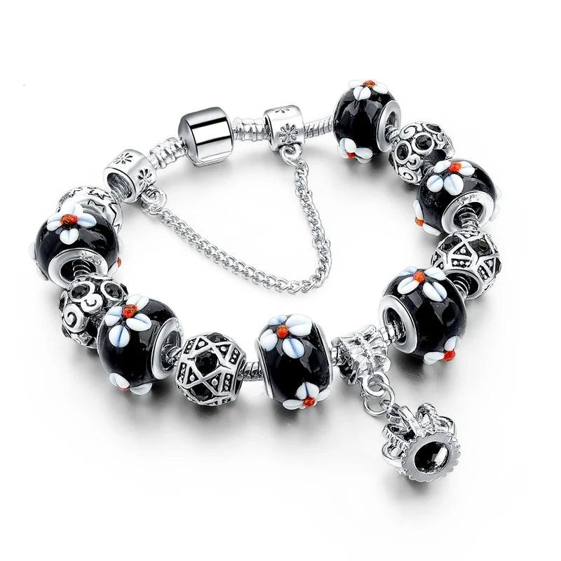 Crown Charm Bracelet Women Beads Bracelets Bangles Jewelry Sbr160016