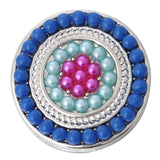 6pcs Crystal Rhinestone Snap Buttons Round Flower Metal 18mm