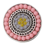 6pcs Crystal Rhinestone Snap Buttons Round Flower Metal 18mm