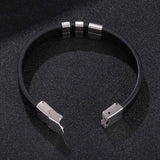Stainless Steel Leather Rope Bangle Mens Bracelet Party Jewelry