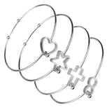 Star love cross wireless symbol Bracelet & Bangle
