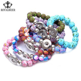 RoyalBeier Soft Clay Beaded Snap Bracelet 20mm Fit 18mm Snap Button