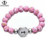 RoyalBeier Soft Clay Beaded Snap Bracelet 20mm Fit 18mm Snap Button
