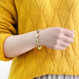 BOJIU Faceted Crystal Heart Druzy Stone Charm Bracelet