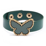 Boho PU Leather Wrap Bracelets Acrylic Butterfly Women Bracelet