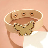 Boho PU Leather Wrap Bracelets Acrylic Butterfly Women Bracelet
