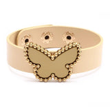 Boho PU Leather Wrap Bracelets Acrylic Butterfly Women Bracelet
