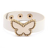 Boho PU Leather Wrap Bracelets Acrylic Butterfly Women Bracelet