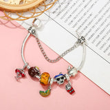 Juice Beads Wine Glass Pendant Charm Bracelet For Women