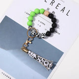 Silicone Beads Bracelets Bangles with Key Chain for Women