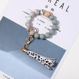 Silicone Beads Bracelets Bangles with Key Chain for Women