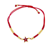 WANGAIYAO Pentagram Zircon Bracelet - Adjustable Braided Style