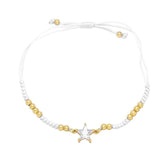 WANGAIYAO Pentagram Zircon Bracelet - Adjustable Braided Style
