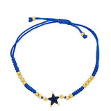 WANGAIYAO Pentagram Zircon Bracelet - Adjustable Braided Style