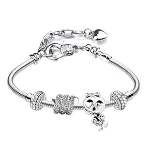 Rose Heart Beads Eternal Love Charm Bracelet DIY