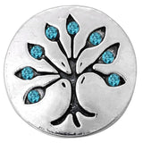 6pcs/lot Sky Rhinestone Flower Snap Buttons 18mm Bracelet DIY Jewelry
