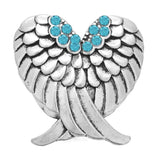 6pcs/lot Sky Rhinestone Flower Snap Buttons 18mm Bracelet DIY Jewelry