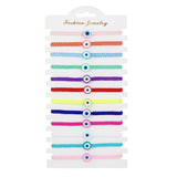 12 Pcs Lucky Evil Eye Bracelets Set Bohemian Beaded Rope Jewelry