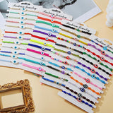 12 Pcs Lucky Evil Eye Bracelets Set Bohemian Beaded Rope Jewelry