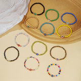 12 Pcs Lucky Evil Eye Bracelets Set Bohemian Beaded Rope Jewelry
