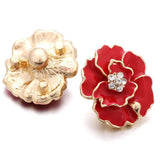6pcs Red Series Metal 18mm Snap Button Charms For Bracelet Snap Jewelry