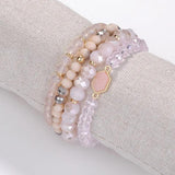 Stone Beads Glass Crystal Bangle Bracelet