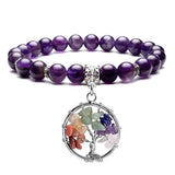 7 Chakra Quartz Reiki Yoga Meditation Tree of Life Bracelet
