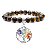 7 Chakra Quartz Reiki Yoga Meditation Tree of Life Bracelet
