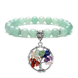 7 Chakra Quartz Reiki Yoga Meditation Tree of Life Bracelet