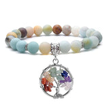 7 Chakra Quartz Reiki Yoga Meditation Tree of Life Bracelet