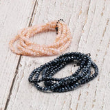 5pcs Sparkling Crystal Stretch Bracelets Women Holiday Beach Surf Jewelry
