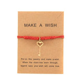 Heart Lock Amulet Bracelet Stainless Steel Red String